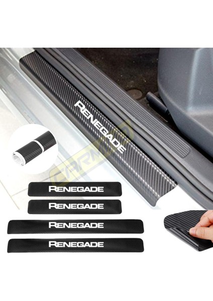 Jeep Renegade Karbon Kapı Eşiği Oto Sticker 4 Adet fiyatları