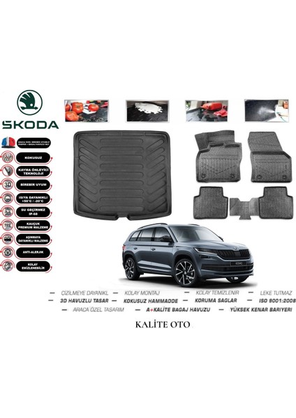 Skoda Kodiaq 2017 Model 3D Bagaj Havuzu+4d Havuzlu Paspas Setii fiyatları