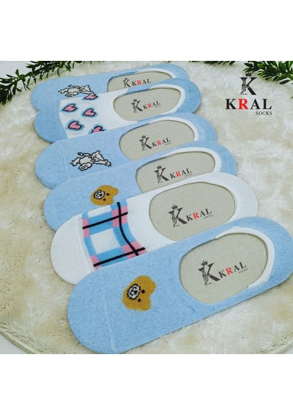 Kadın Babet Çorap (6 Çift) Sevimi Ayıcık Terletmez Pamuklu Unisex modelleri