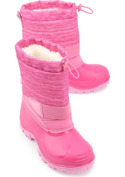 Kışlık Kız Çocuk Içi Sıcak Astarlı Kar Bot Çizme Kırmızı Renkli Platform Topuklu