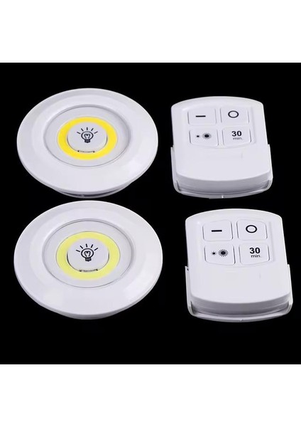 LED Lamba 3'lü Uzaktan Kumandalı Yapışkanlı Beyaz Işık