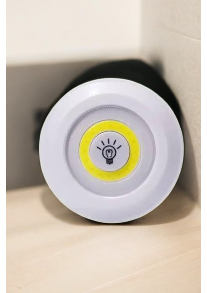 Spot Lamba LED Işık 3'lü Uzaktan Kumandalı Pilli Yapışkanlı Kablosuz