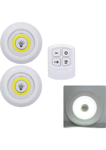 LED Lamba 3'lü Uzaktan Kumandalı Yapışkanlı