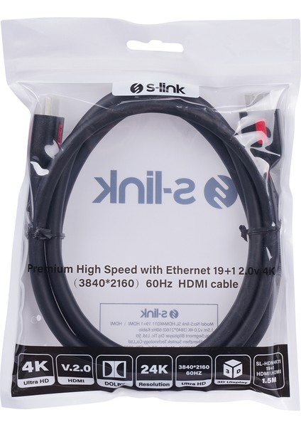 Yeni Xdn SL-HDM4K011 19+1 HDMI To HDMI 1.5m V2.0 4K (3840*2160) 60Hz Kablo Kampanya