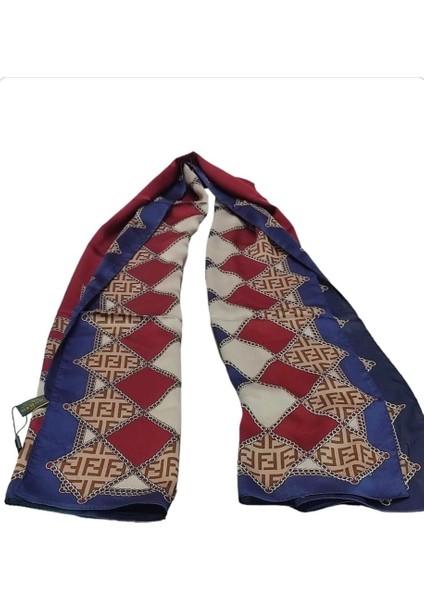 Vual Ipek Şal Lacivert Bordo