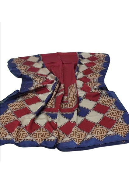 Vual Ipek Şal Lacivert Bordo