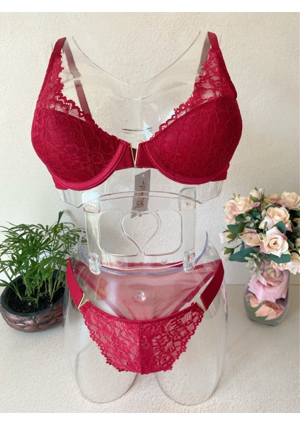 Fairy V Detaylı Dantelli Sütyen Takımı