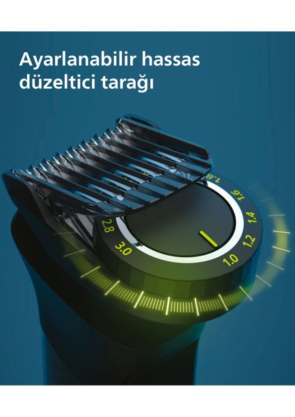 Islak-Kuru Çok Amaçlı Erkek Bakım Seti 7000 - Yüz, Saç ve Vücut+One Blade Sıfır Traş Makinesi