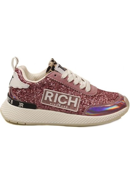 J. Richmond 1222 C Pembe Simli Deri Kadın Sneacker