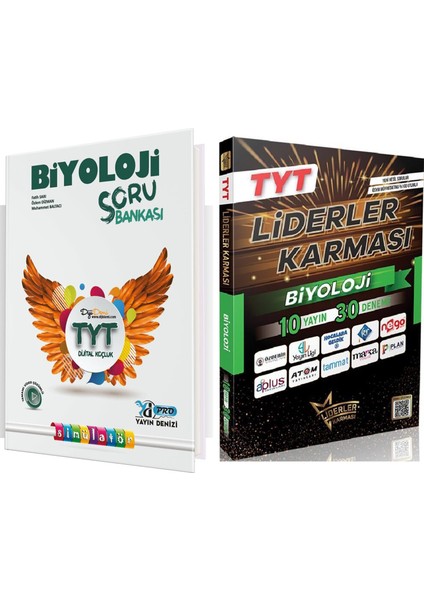 TYT Biyoloji Pro Soru Bankası ve Liderler Karması 10 Yayın 30 Deneme Seti 2 Kitap