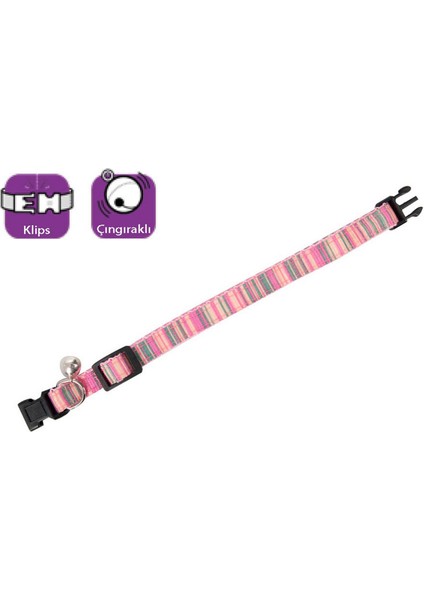 Kedi Boyun Tasması Çıng. 30 cm Pembe
