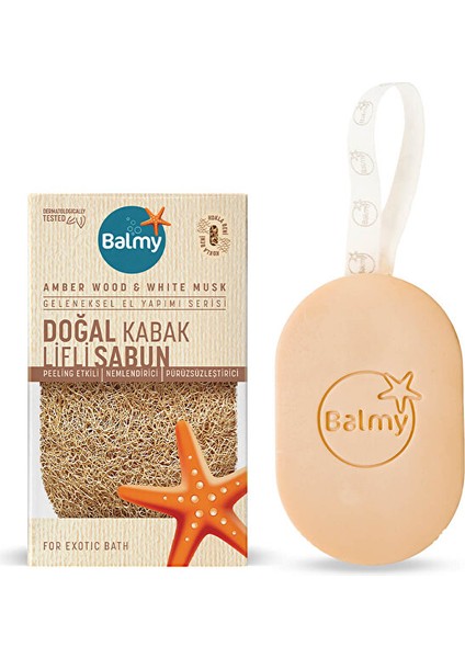 Doğal Kabak Lifli Sabun - Amber Wood & White Musk - 1 Adet