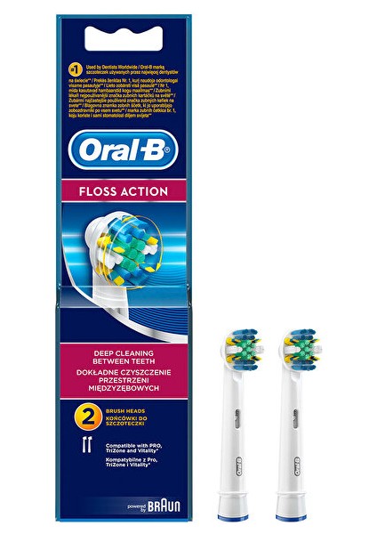 Diş Fırçası Yedek Başlık - Floss Action - 2'li