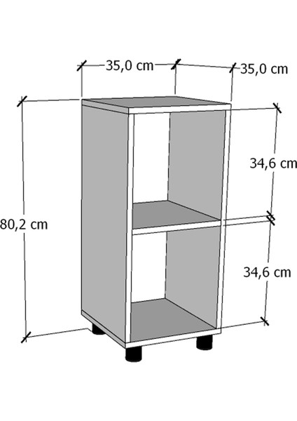 Kitaplık, Dosya Dolabı, Evrak Dolabı 3G-004-AD-BEYAZ/35x35x80h
