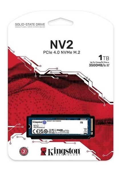 Kıngston 1tb Nv2 SNV2S/1000G 3500- 2100MB/S M2 Pcıe Nvme Gen4 Disk