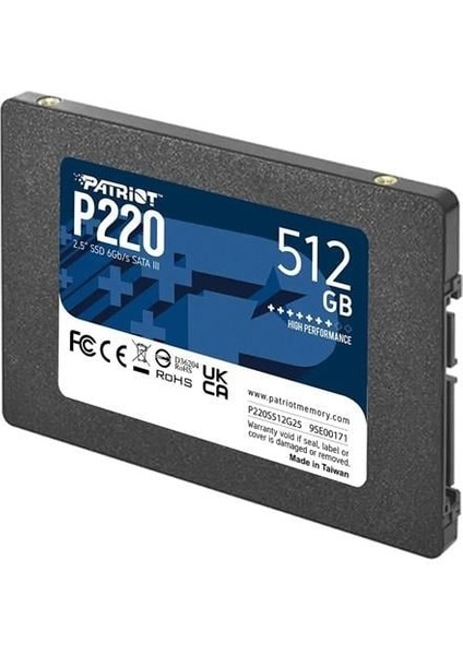 Patrıot 512GB P220 P220S512G25 550-500MB/S Sata-3 SSD Disk