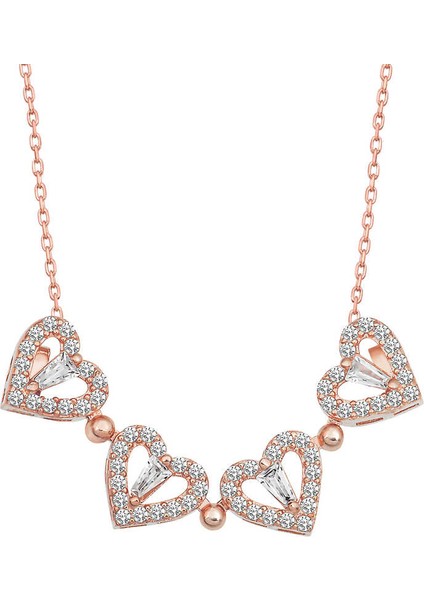 925 Ayar Gümüş Rose Kalpli Açılabilen Yonca Kadın Gümüş Kolye fiyatları