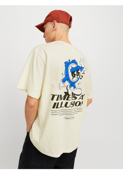 Jack Jones Jorbıgwıg Tee Ss Crew Neck Tg Erkek Bej Tshirt 12275396-06