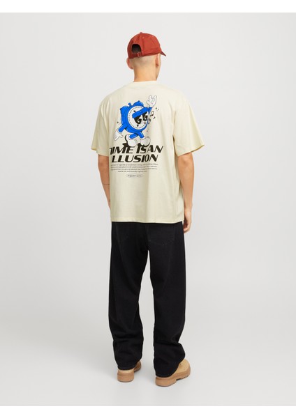 Jack Jones Jorbıgwıg Tee Ss Crew Neck Tg Erkek Bej Tshirt 12275396-06