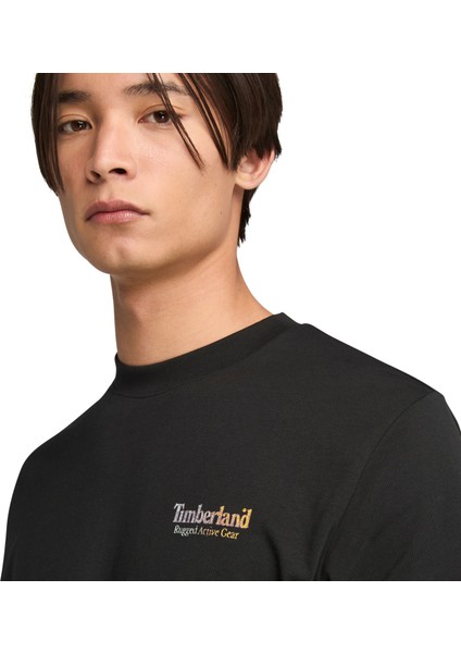 Rugged Active Gear Back Graphic Tee Erkek Siyah Tshirt TB0A6DMA0011 modelleri