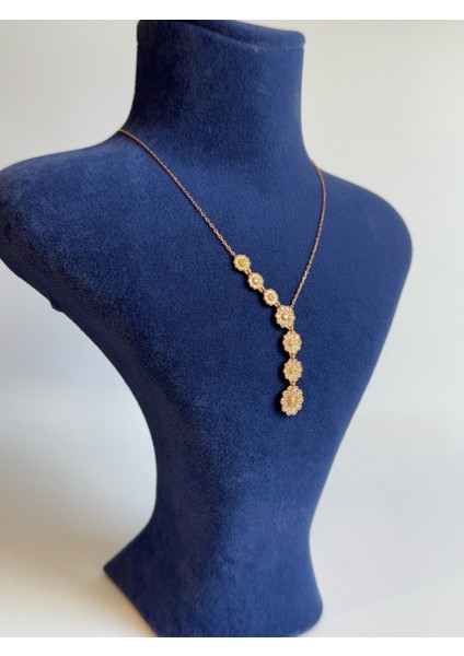 925 Ayar Gümüş Bronz Çiçek Detaylı Kolye fiyatları