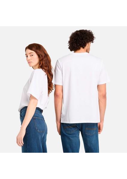 Print Stack Logo Short Sleeve Tee Erkek Beyaz Tshirt TB0A6WWT1001 modelleri