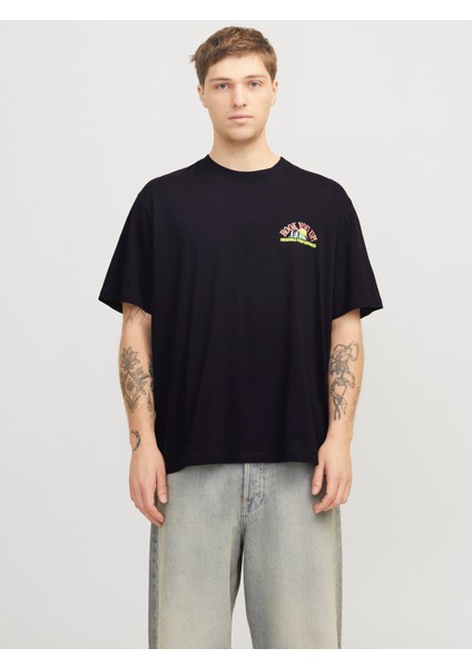 Jack Jones Jorbıgwıg Tee Ss Crew Neck Tg Erkek Siyah Tshirt 12275396-02