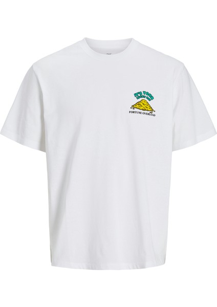 Jack Jones Jorbıgwıg Tee Ss Crew Neck Tg Erkek Beyaz1 Tshirt 12275396-99