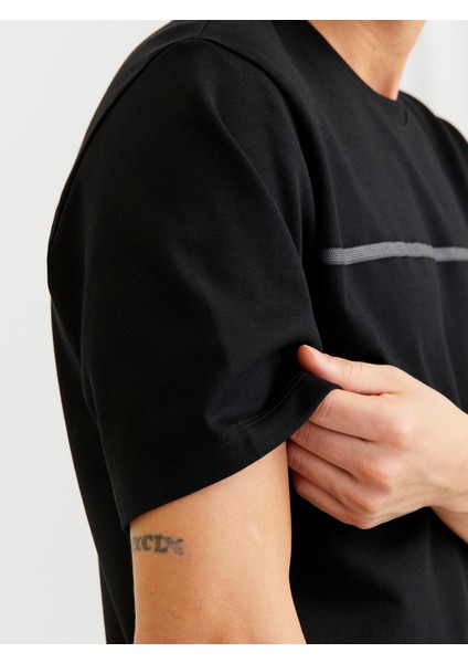 Jack Jones Jcofusıon Full Brandıng Tee Ss Crew Noos Erkek Siyah Tshirt 12273120-02