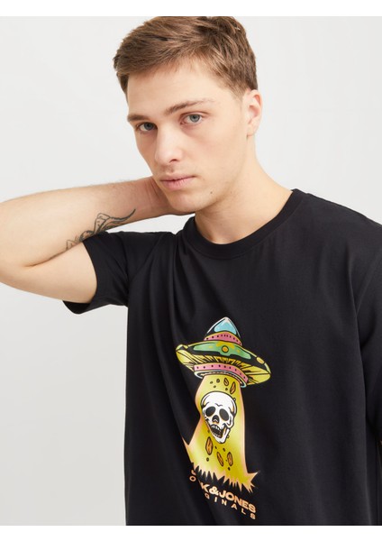 Jack Jones Joranatomy Skull Tee Ss Crew Neck Ln Erkek Siyah Tshirt 12272966-02 fiyatları