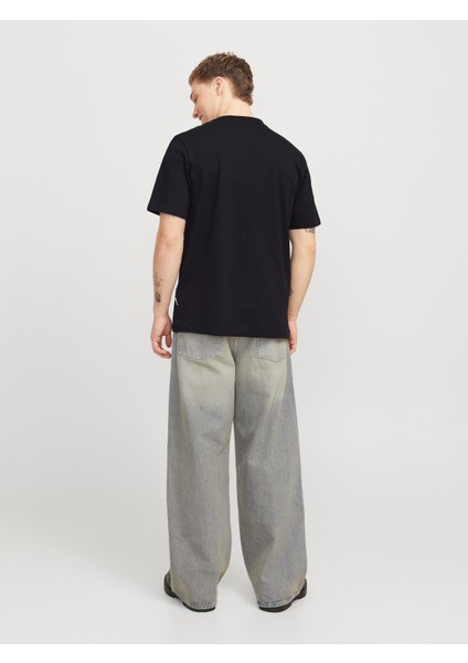 Jack Jones Joranatomy Skull Tee Ss Crew Neck Ln Erkek Siyah Tshirt 12272966-02 fırsatları