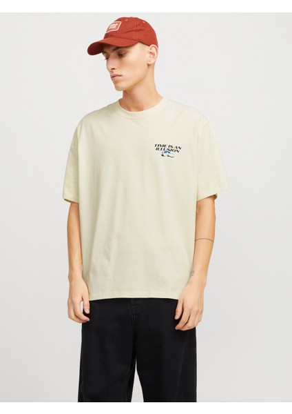 Jack Jones Jorbıgwıg Tee Ss Crew Neck Tg Erkek Bej Tshirt 12275396-06