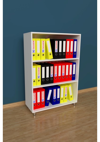 Modüler Ofis Dolabı Evrak Dolabı Kitaplık 3G-006-AD-BEYAZ/90x35x130h fiyatları