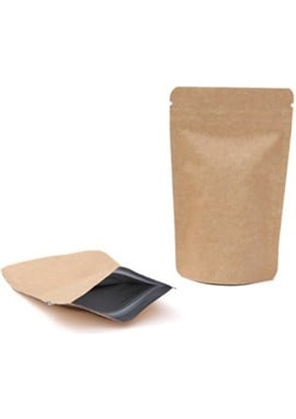 Kraft Alüminyum Kilitli Doypack 130X225X35 mm 100 Adet