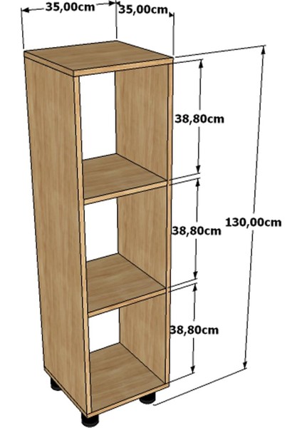 Modüler Ofis Dolabı Evrak ve Kitaplık 3G-003-AD-BEYAZ / 35x35x130h modelleri