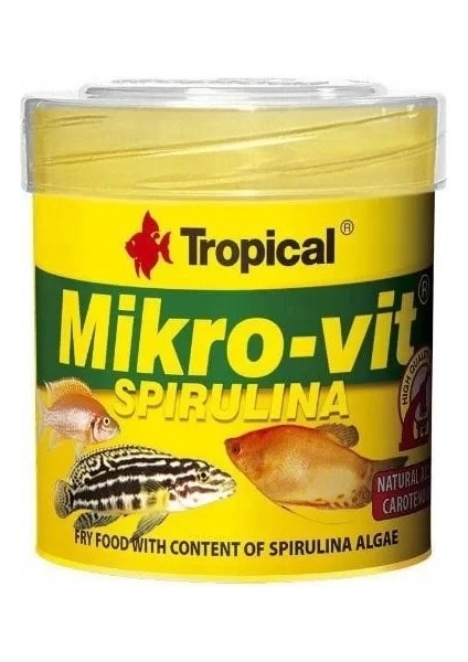 Mikro-Vit Spirulina Yavru Balıklar İçin Spirulina Algli Balık Yemi 50 ml 32 gr