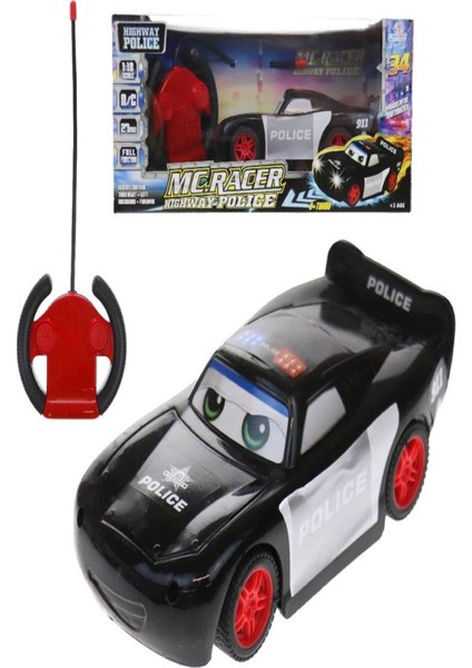 Uzaktan Kumandalı Şimşek Mcqueen Polis Arabası Pilli Full Fonksiyon