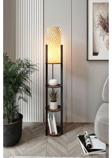 Radıante Yuvarlak Raflı Lambader Madran Ceviz fiyatları