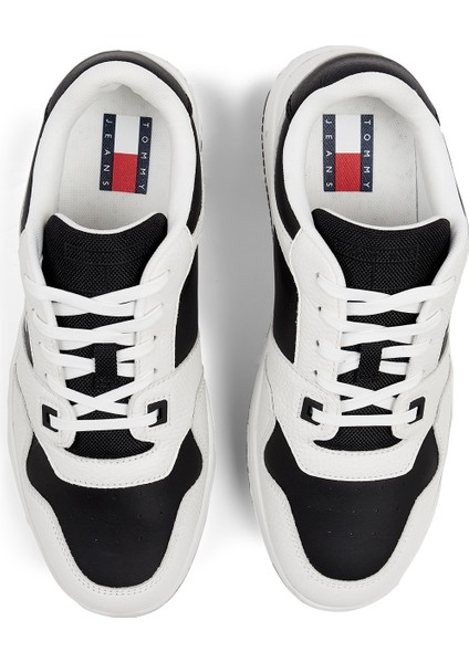 Beyaz - Siyah Erkek Sneaker Tjm Retro Basket Cupsole Tumble