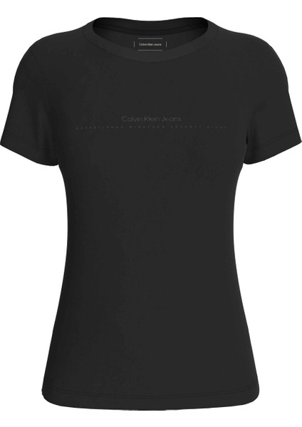 Bisiklet Yaka Düz Siyah Kadın T-Shirt J20J224990BEH