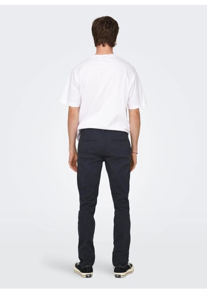 Normal Bel Dar Koyu Lacivert Erkek Chino Pantolon Onsmark Pete Lıfe Slm Chın 0013 Pnt