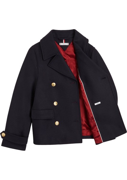 Lacivert Kadın Kaban Yün Blend Db Peacoat