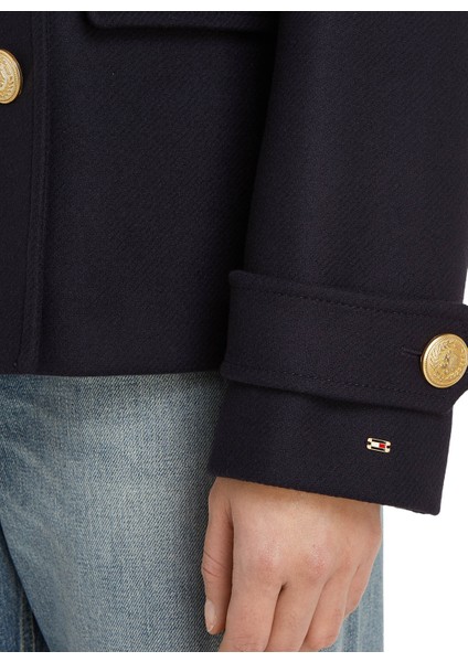 Lacivert Kadın Kaban Yün Blend Db Peacoat