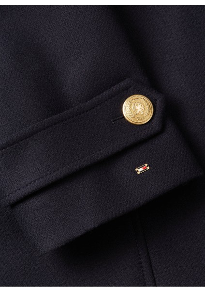 Lacivert Kadın Kaban Yün Blend Db Peacoat