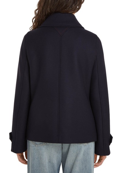 Lacivert Kadın Kaban Yün Blend Db Peacoat