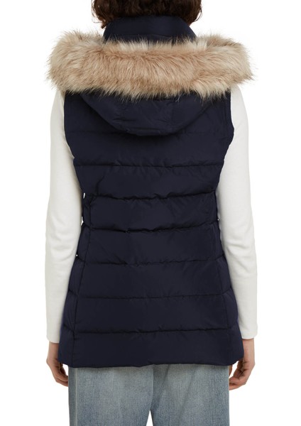 Lacivert Kadın Yelek Herıtage Down Tyra Vest Wıth Fur