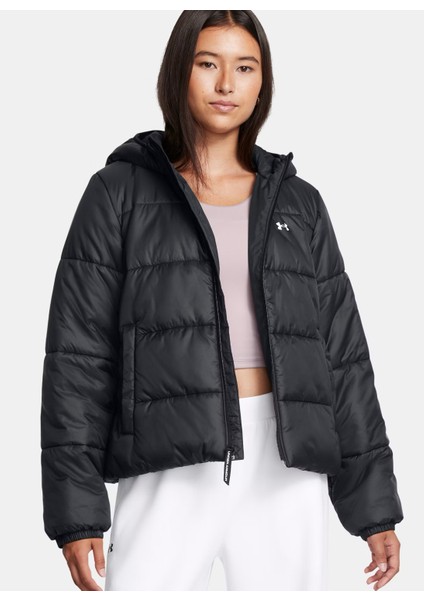 Siyah Kadın Fermuarlı Yaka Normal Kalıp Zip Ceket 1389183-001 Lw Insulate Jacket