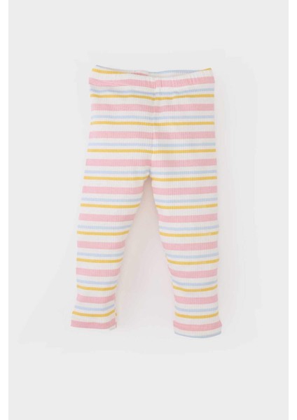 Kız Bebek Disney Mickey & Minnie Pijama Takımı Fitilli Kaşkorse Kısa Kollu Üst Beli Lastikli Uzun Alt E0767A525SM