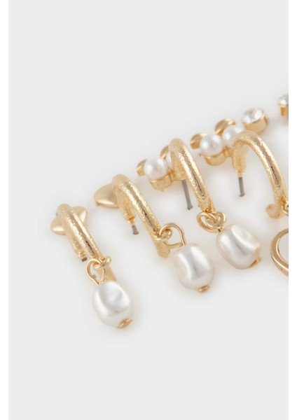 Kadın 6'lı İnci Detaylı Gold Küpe E4433AXNS fiyatları