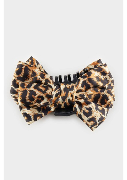 Kadın Siyah ve Leopar Desenli 2'li Mandal Toka E4206AXNS modelleri